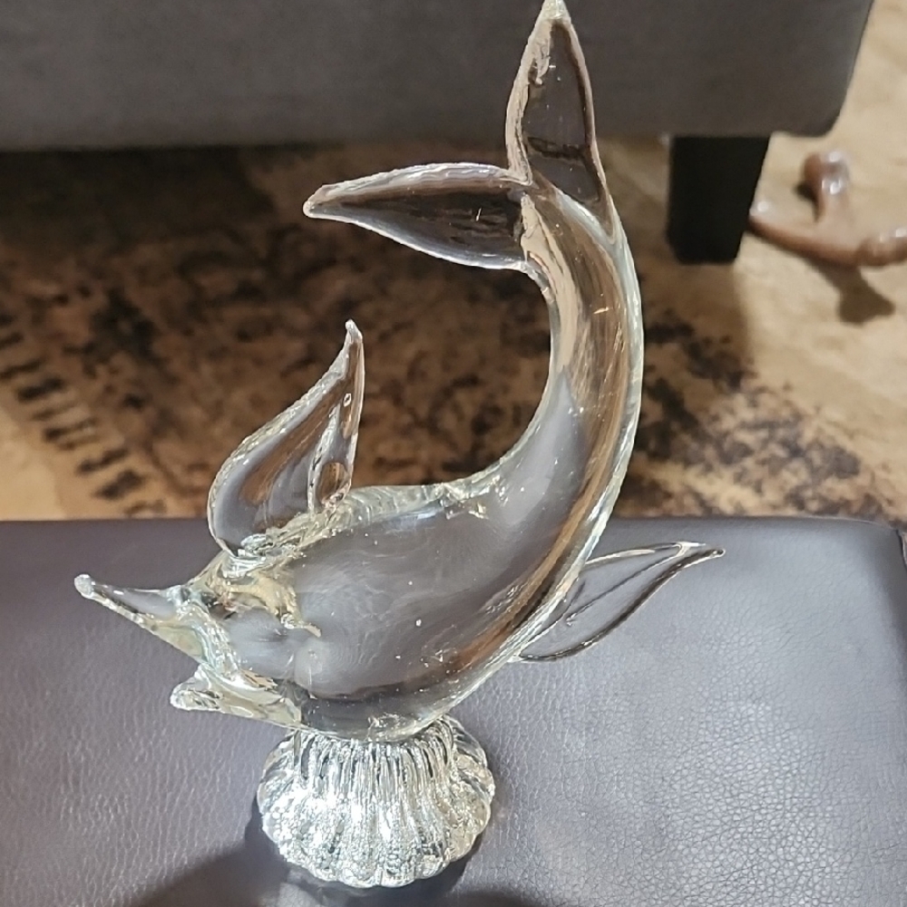 Artistic Glass Dolphin Figurine